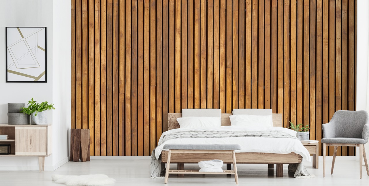 wooden slat wallpaper mural