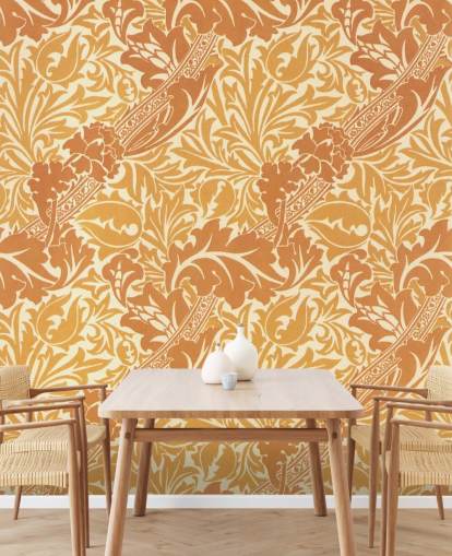 behang met gele en oranje print behang met gele en oranje print