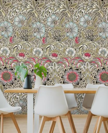 papel pintado con estampado floral papel pintado con estampado floral