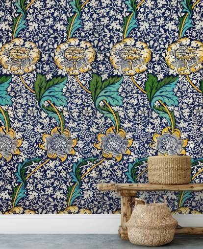 bright blue floral pattern wallpaper bright blue floral pattern wallpaper