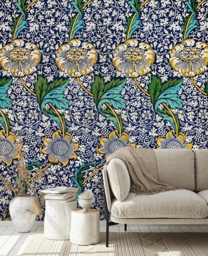 bright blue floral pattern wallpaper bright blue floral pattern wallpaper