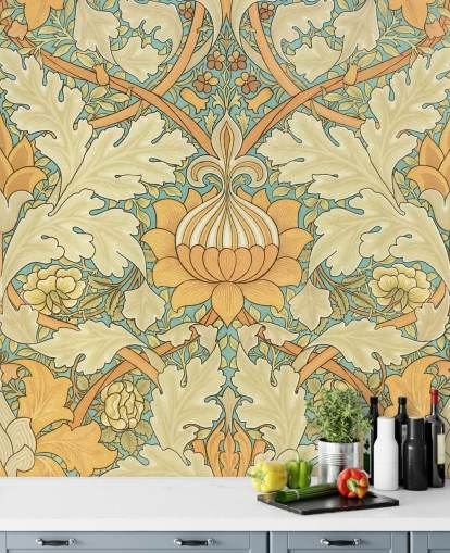 patterned William Morris wallpaper patterned William Morris wallpaper