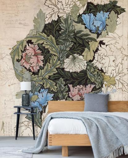 wreath wallpaper mural by William Morris wreath wallpaper mural by William Morris