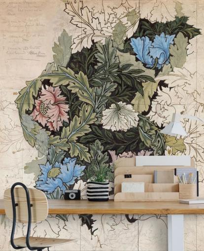 wreath wallpaper mural by William Morris wreath wallpaper mural by William Morris