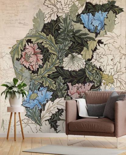 wreath wallpaper mural by William Morris wreath wallpaper mural by William Morris