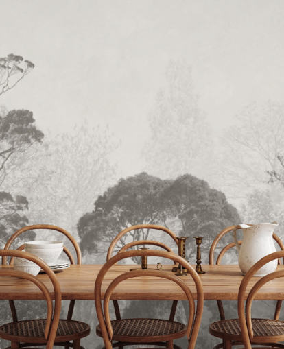 black and white forest wallpaper mural called Vintage Illustration of Trees for bedrooms, living rooms and kitchens black and white forest wallpaper mural called Vintage Illustration of Trees for bedrooms, living rooms and kitchens