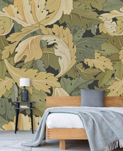 muurschildering met bloementuin in meerdere kleuren van William Morris muurschildering met bloementuin in meerdere kleuren van William Morris