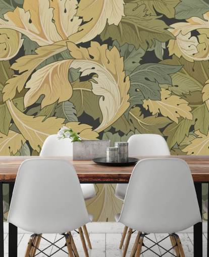 fresque murale de jardin fleuri en multicolore par William Morris fresque murale de jardin fleuri en multicolore par William Morris