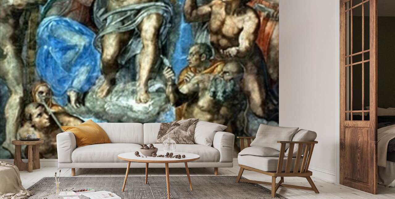 Michelangelo The Last Judgement Of Christ Mural Wallsauce Us