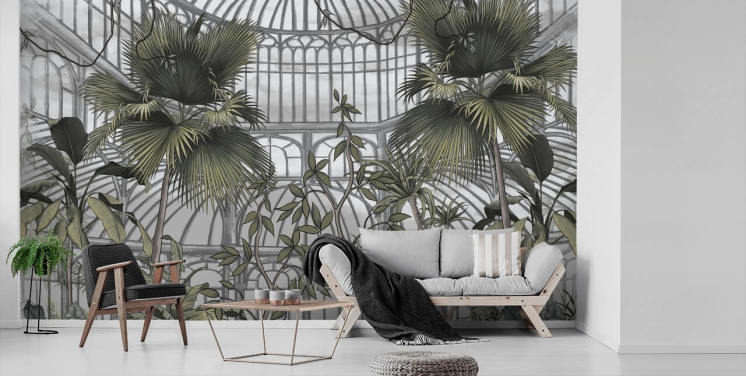 greenhouse wallpaper mural called Tropical Greenhouse for homes and businesses