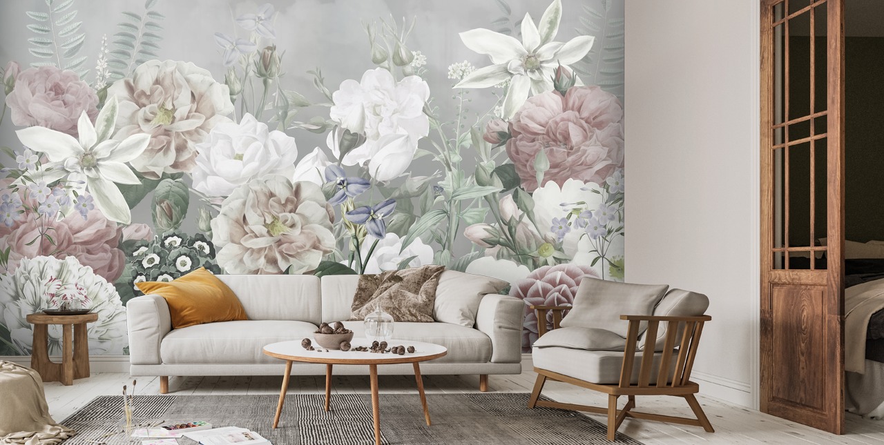 Garden Bouquet Mural By Marina Stupakova | Wallsauce UK