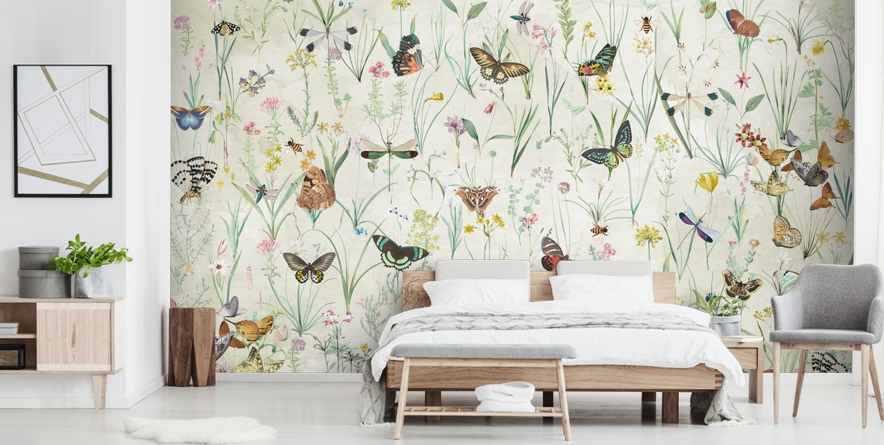 urter og sommerfugler tapet urter og sommerfugler tapet