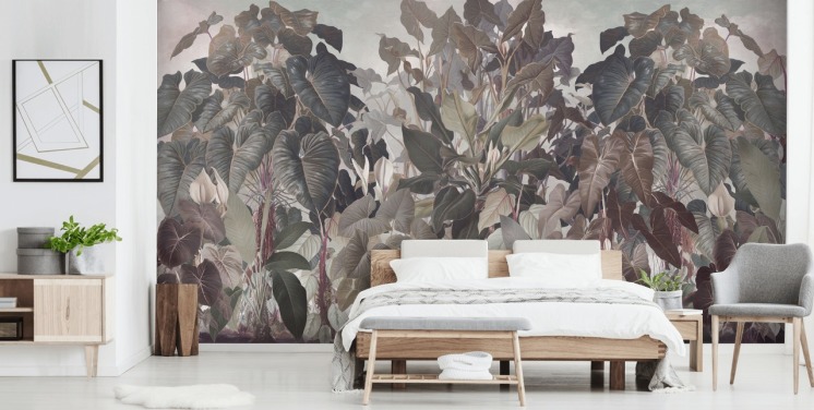 purple tropical jungle wallpaper