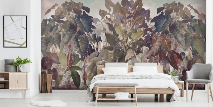 multicoloured jungle mural