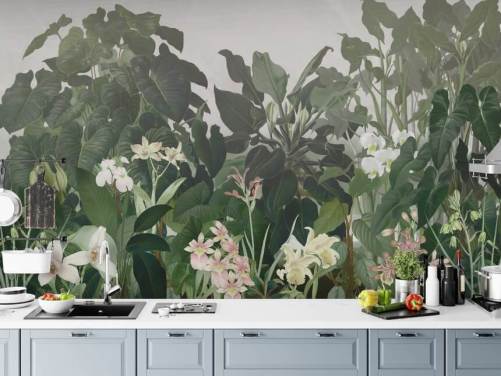 big leaf jungle wallpaper mural