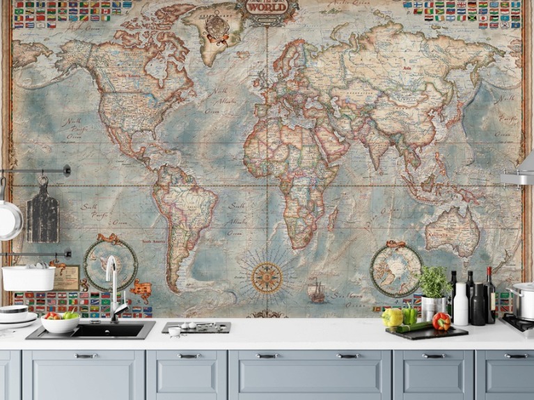 Wallpaper WORLD MAP Eudajmonia