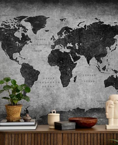 dark world map mural called Industrial Map for bedrooms, home offices and living rooms dark world map mural called Industrial Map for bedrooms, home offices and living rooms