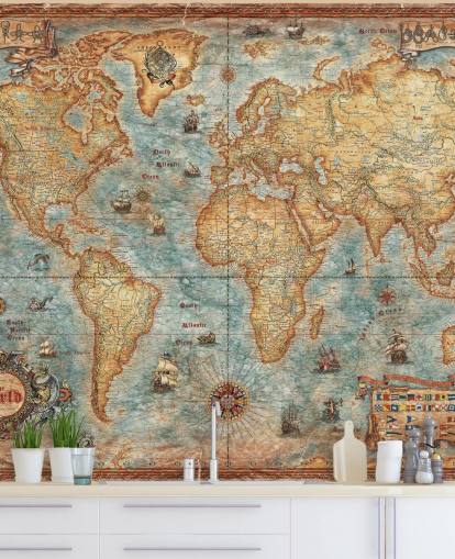 antique world map mural called World Map Antique by Ray & Co for home offices, college and schools antique world map mural called World Map Antique by Ray & Co for home offices, college and schools