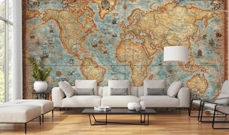 Get World Map Wallpaper Murals for walls India  Giffywalls