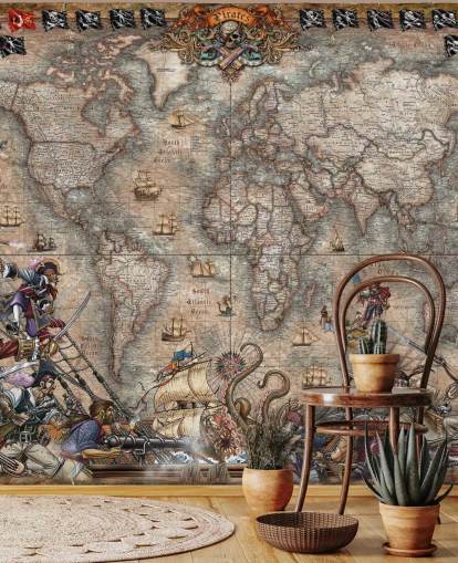 Piraten-Karten-Wandbild Piraten-Karten-Wandbild
