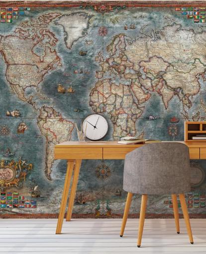 old style map mural old style map mural