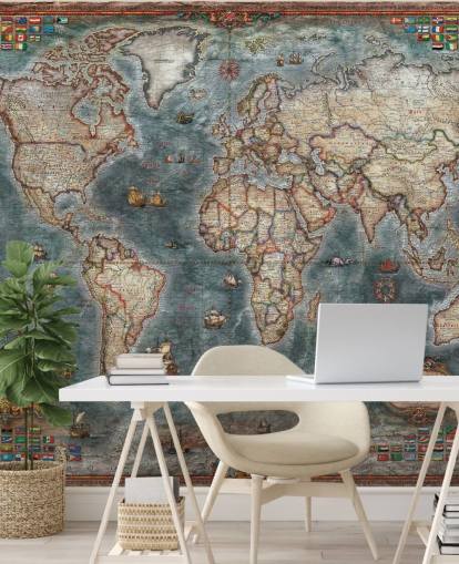 old style map mural old style map mural