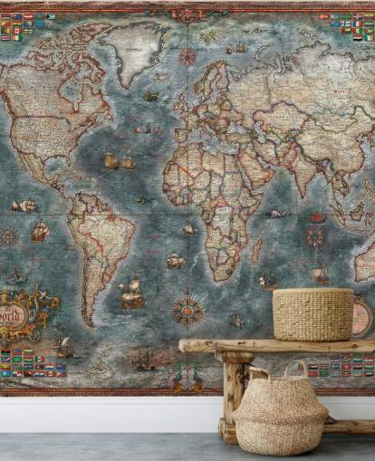 old style map mural old style map mural