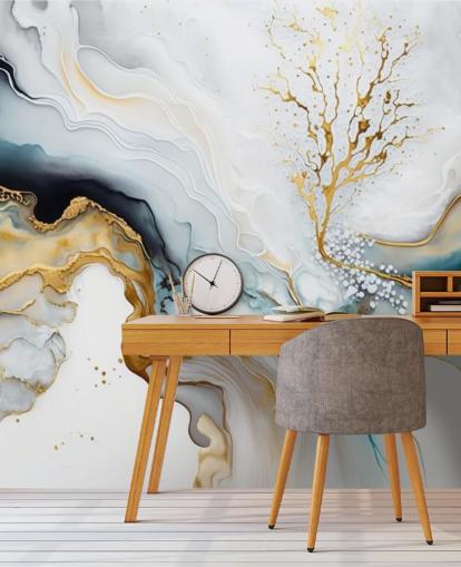 carta da parati murale ad acquerello nero, bianco e oro chiamata White and Gold Ink per bagni, cucine e salotti carta da parati murale ad acquerello nero, bianco e oro chiamata White and Gold Ink per bagni, cucine e salotti