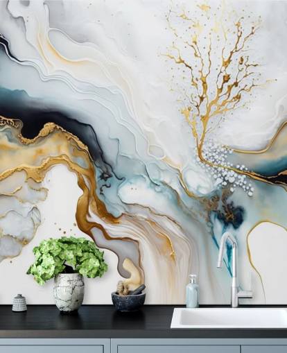 black, white and gold watercolor wallpaper mural called White and Gold Ink for bathrooms, kitchens and living rooms black, white and gold watercolor wallpaper mural called White and Gold Ink for bathrooms, kitchens and living rooms