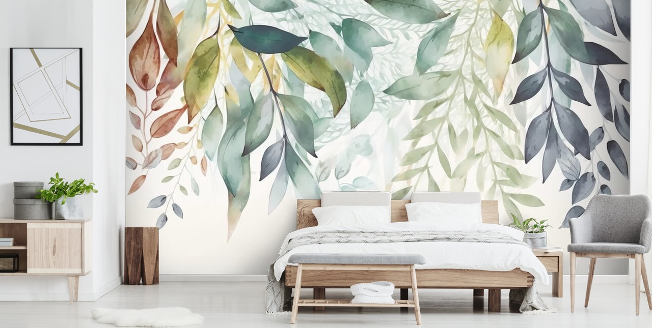 Hanging Leaves Painting tapetvægmaleri