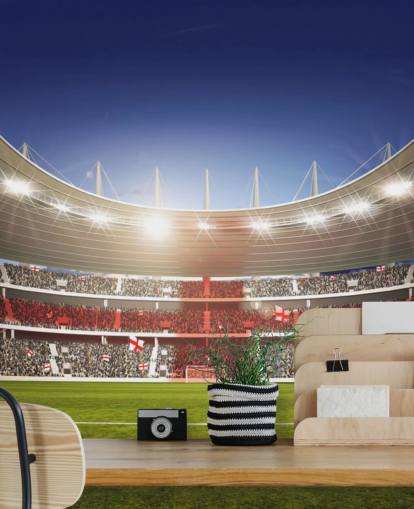 Wandbild Fußballstadion mit England-Flagge Wandbild Fußballstadion mit England-Flagge