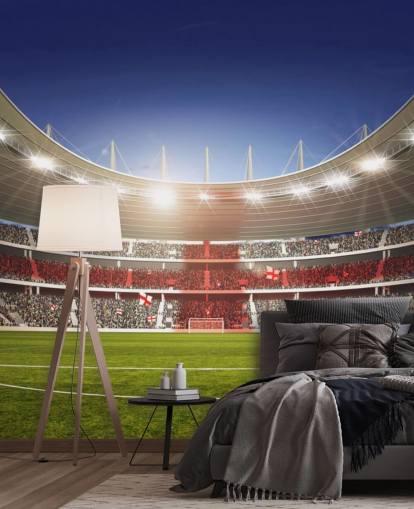 Football Stadium with England Flag mural Football Stadium with England Flag mural