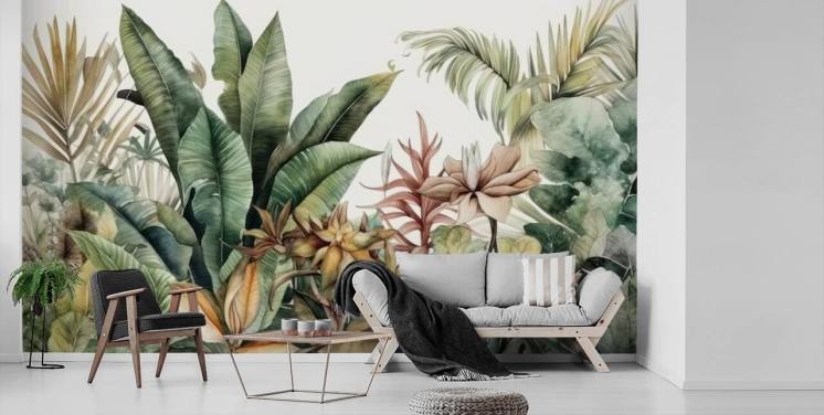 tropical plants jungle wallpaper mural