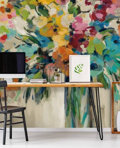 Abstrakt blommig väggmålning Abstrakt blommig väggmålning