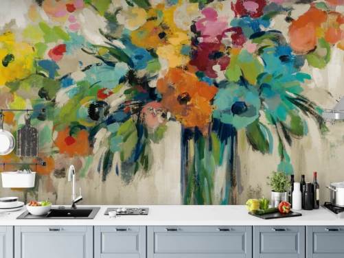 Mural floral abstrato