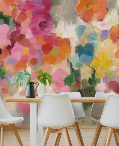 Colourful Garden mural with flowers Colourful Garden mural with flowers