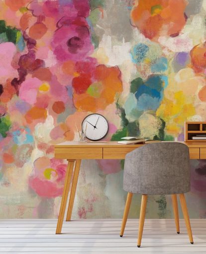Colourful Garden mural with flowers Colourful Garden mural with flowers