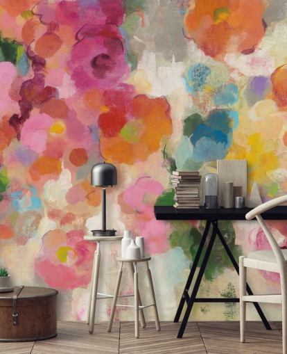 Colorful Garden mural with flowers Colorful Garden mural with flowers
