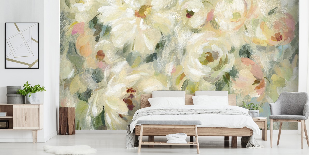 Mural floral em tons pastel Mural floral em tons pastel