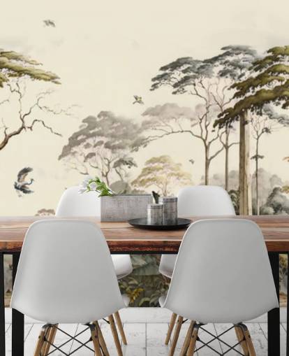 Metsämaisema nostureilla Metsämaisema nostureilla