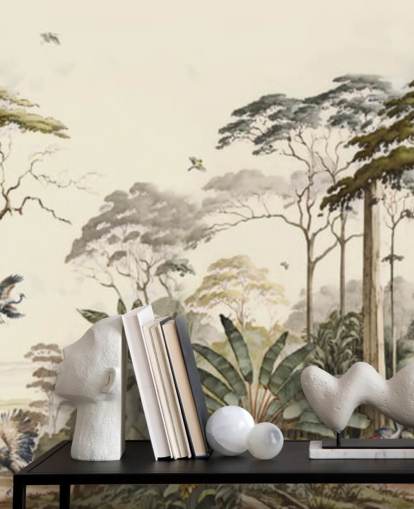 Forest Landscape with Cranes Forest Landscape with Cranes