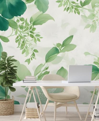 green leaf wallpaper mural green leaf wallpaper mural