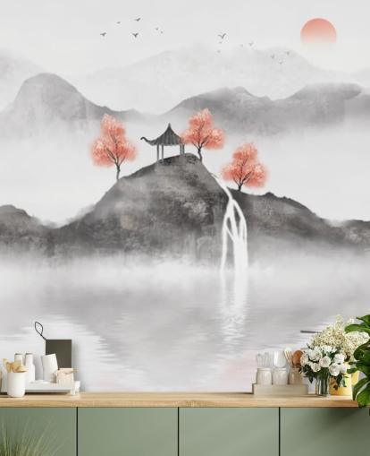 mural de pared con pintura china del barco pesquero de Guochao mural de pared con pintura china del barco pesquero de Guochao