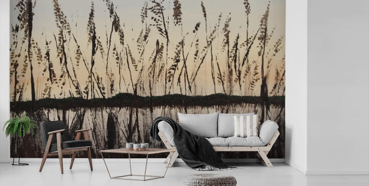 abstract painting of Norfolk Broads mural