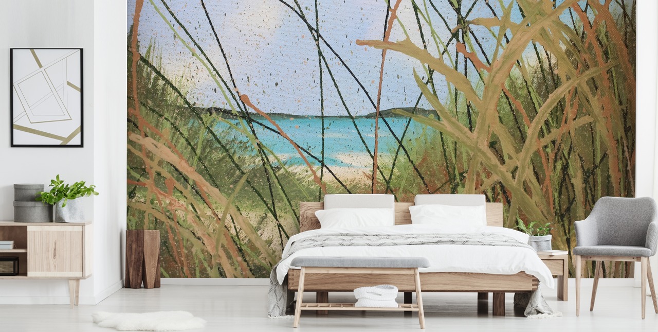 mural pintado con vista al mar