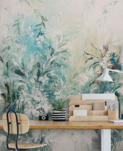 abstract blue meadow mural abstract blue meadow mural