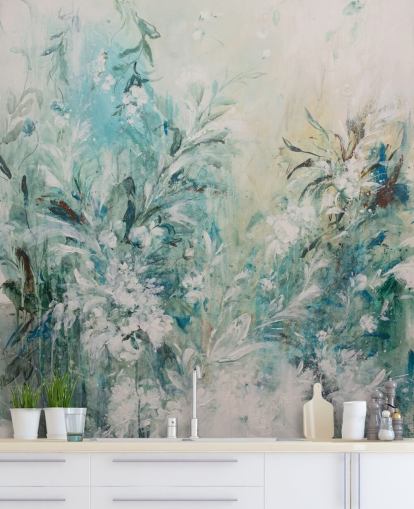 abstract blue meadow mural abstract blue meadow mural