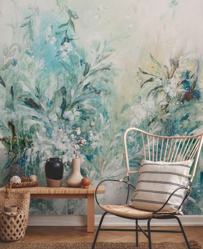 abstract blue meadow mural abstract blue meadow mural