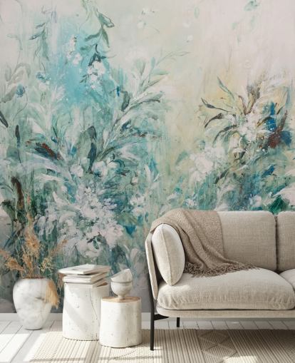 abstract blue meadow mural abstract blue meadow mural