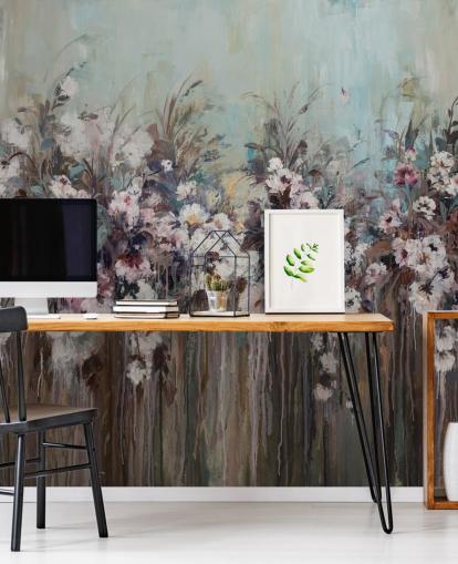 Mørk abstrakt blomstermaleri Mørk abstrakt blomstermaleri